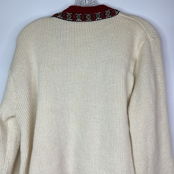 Vintage Nordstrikk White Red Nordic Wool Sweater Small - Picture 5 of 10
